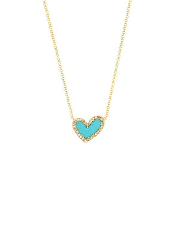 Hailey Heart Turquoise Necklace 14K made by LeMel