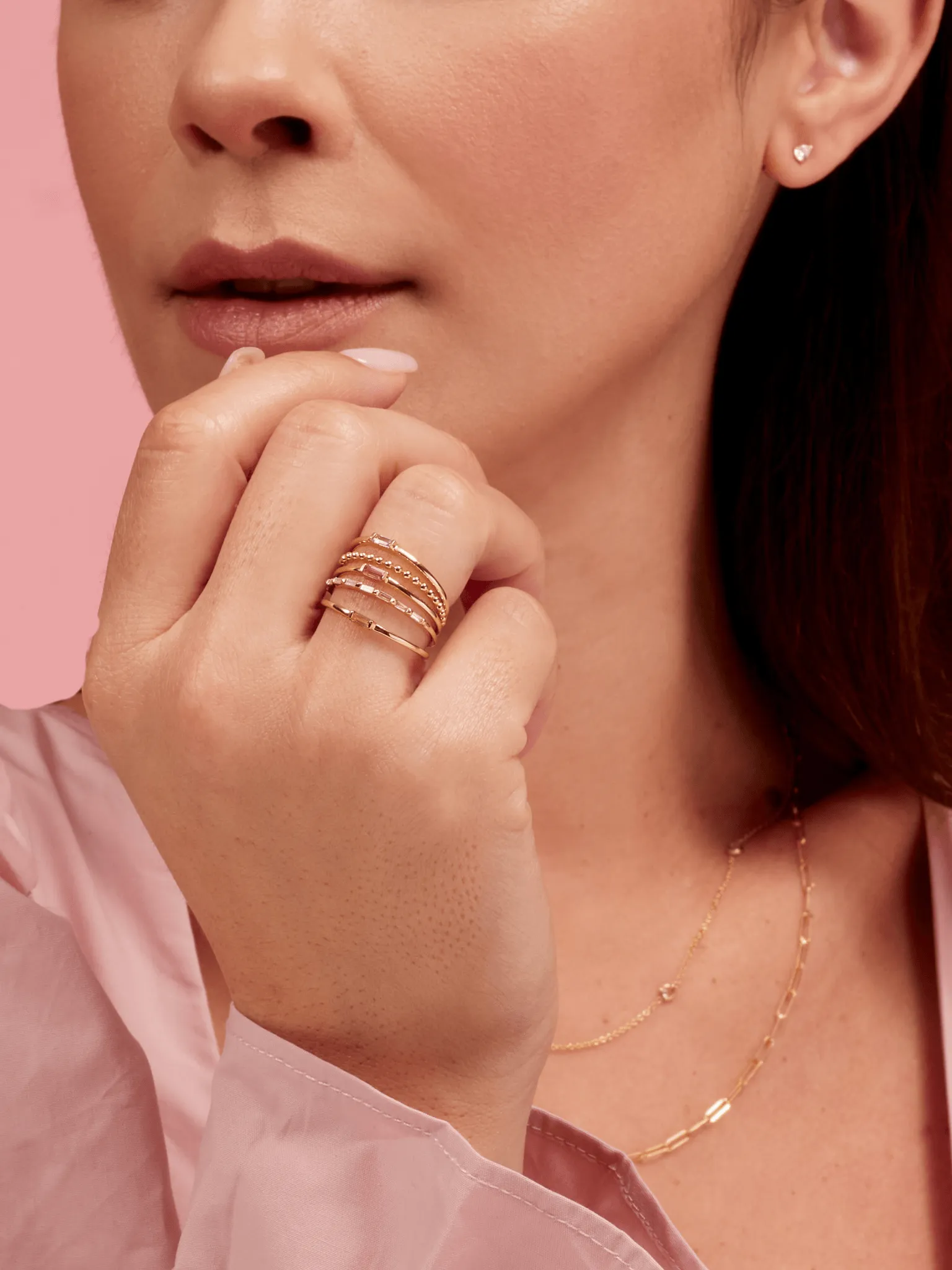 Bitsy Birthstone Ring - October Pink Tourmaline 14K sold by LeMel product image thumbnail 2