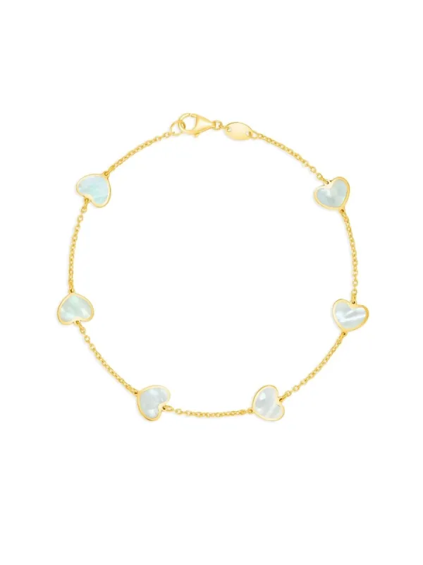 Endless Heart Pearl Bracelet 14K sold by LeMel