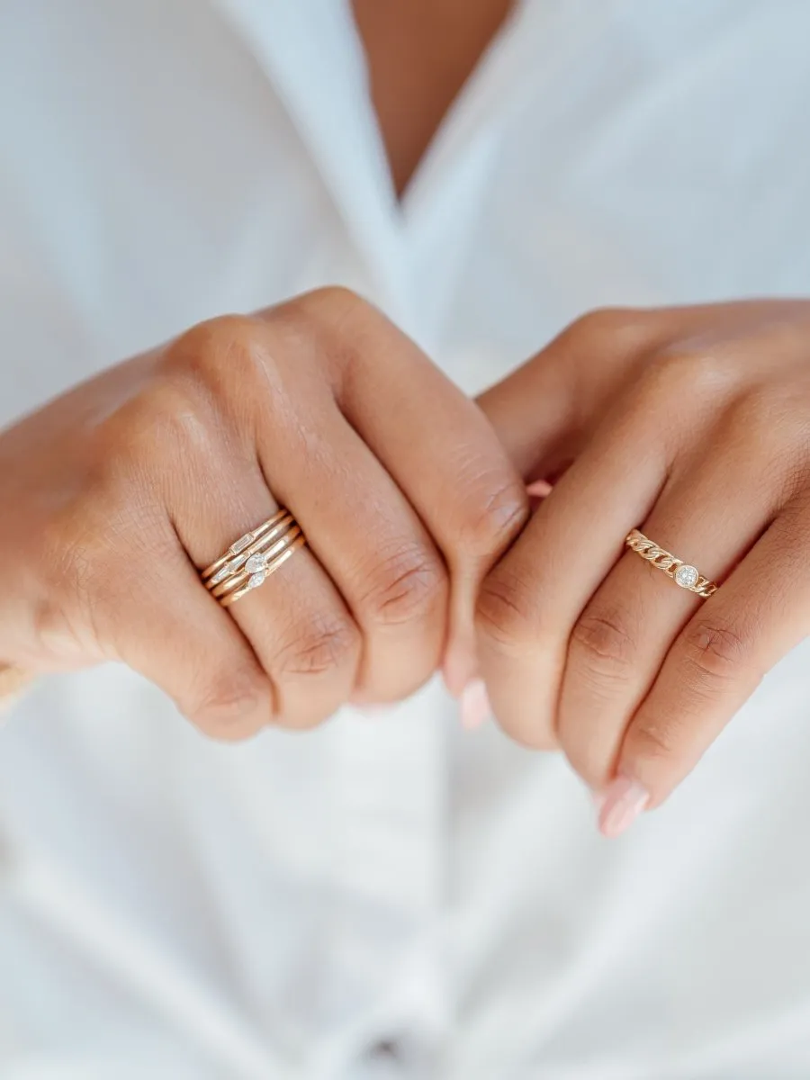 Bitsy Double Baguette Stack Ring 14K sold by LeMel product image thumbnail 3