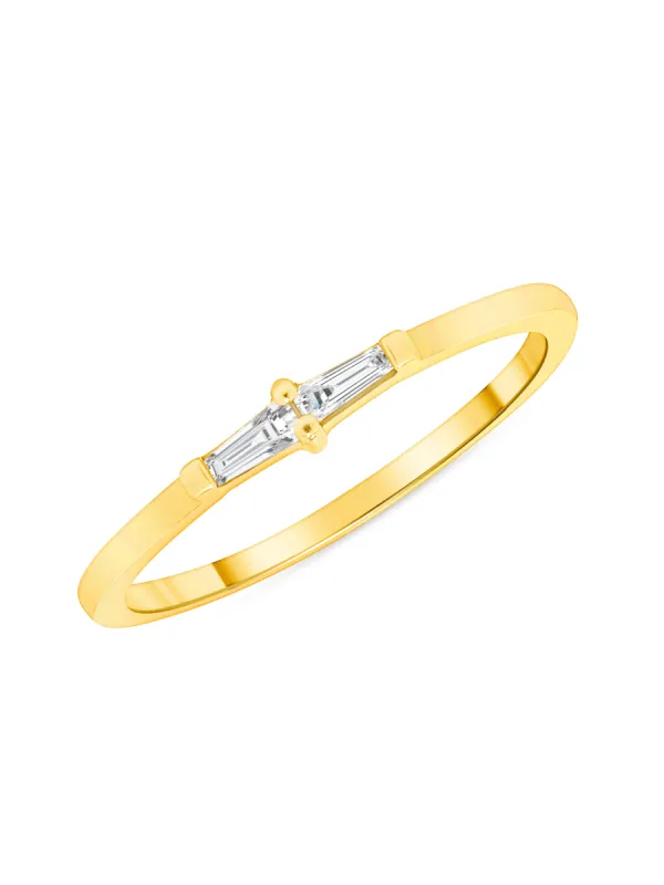 Bitsy Double Baguette Stack Ring 14K sold by LeMel