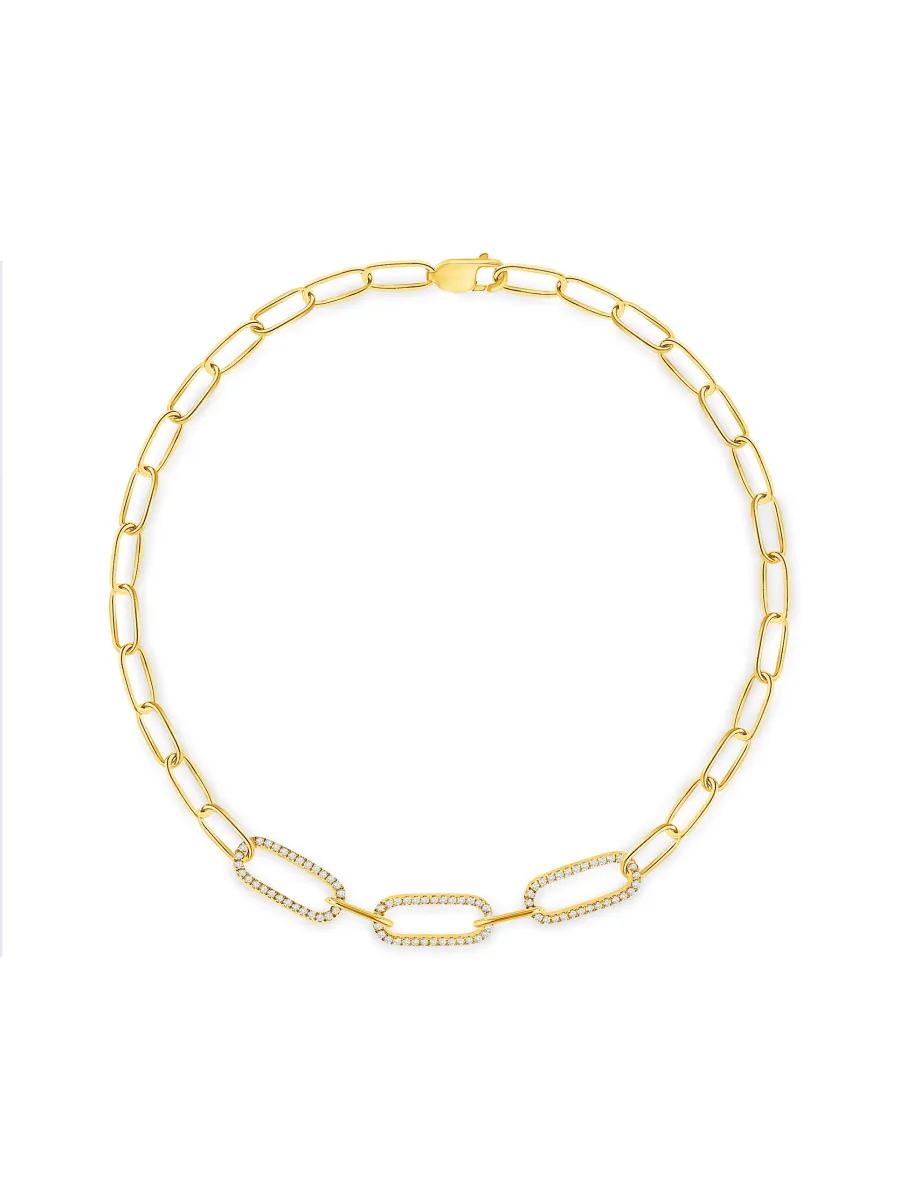 Lisa Diamond Paperclip Bracelet 14K sold by LeMel
