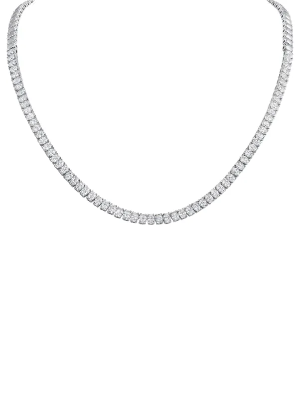 Oval Diamond Tennis Necklace 14K - Halfway sold by LeMel