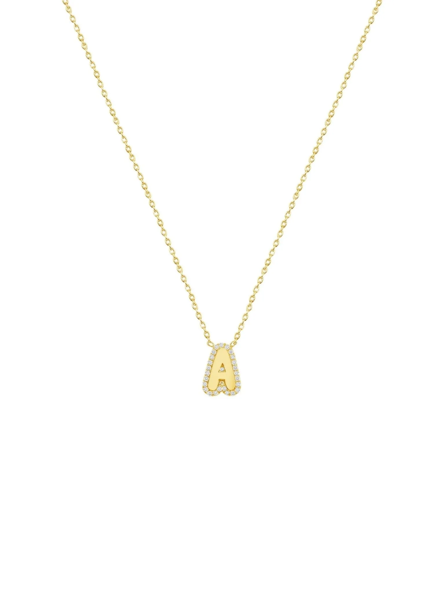 Bubble Letter Necklace 14K sold by LeMel