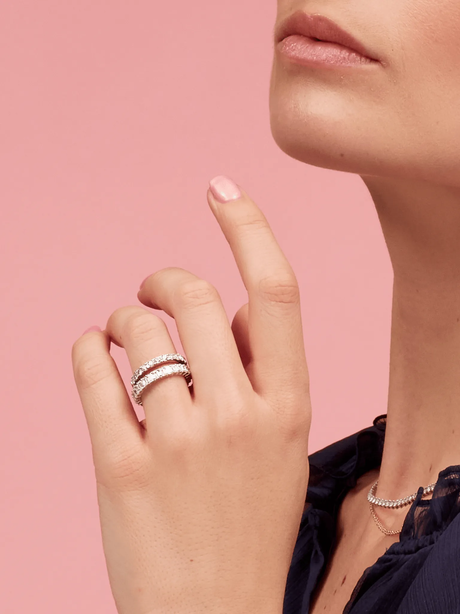 Emerald Cut Eternity Band 14K sold by LeMel product image thumbnail 4