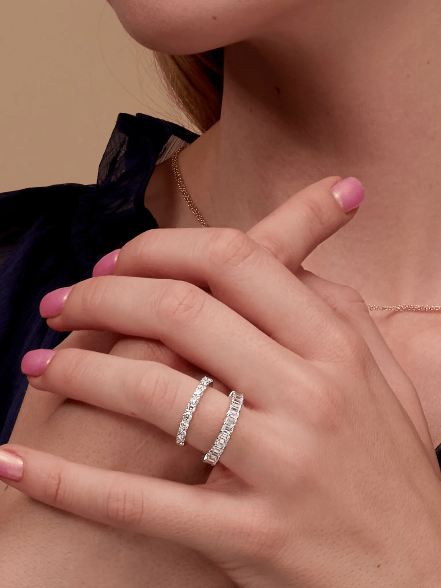 Emerald Cut Eternity Band 14K sold by LeMel product image thumbnail 2