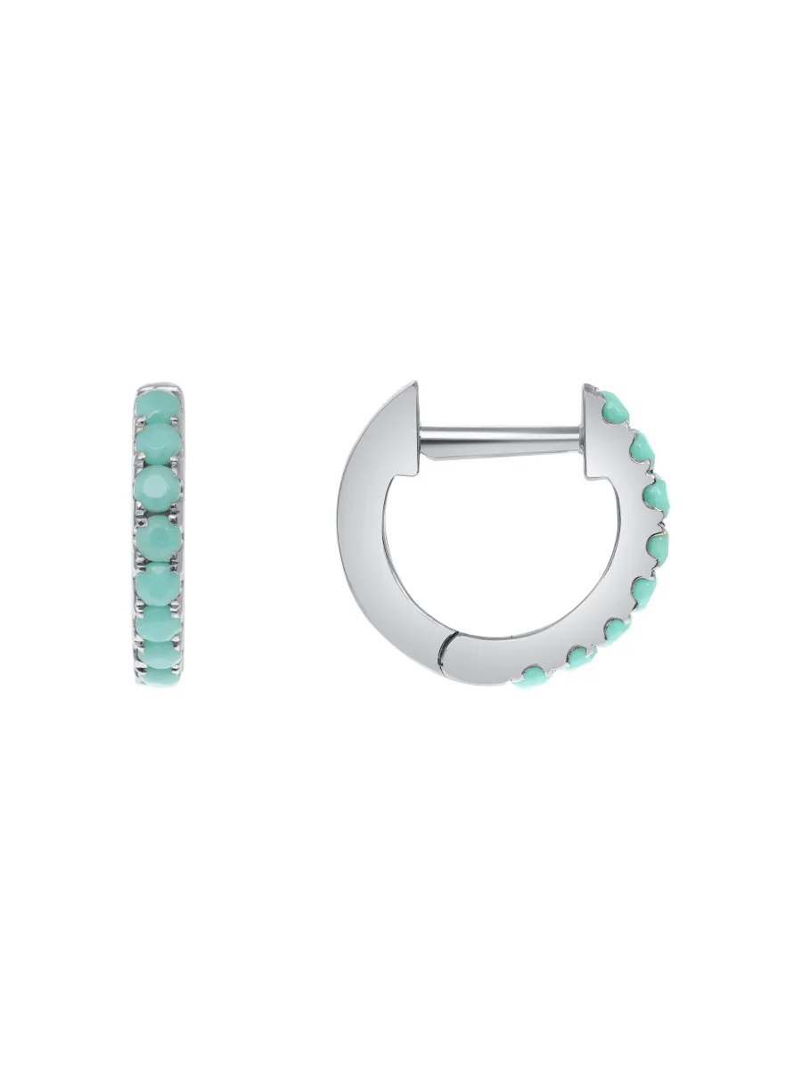 Turquoise Huggie Earring 14K sold by LeMel product image thumbnail 4