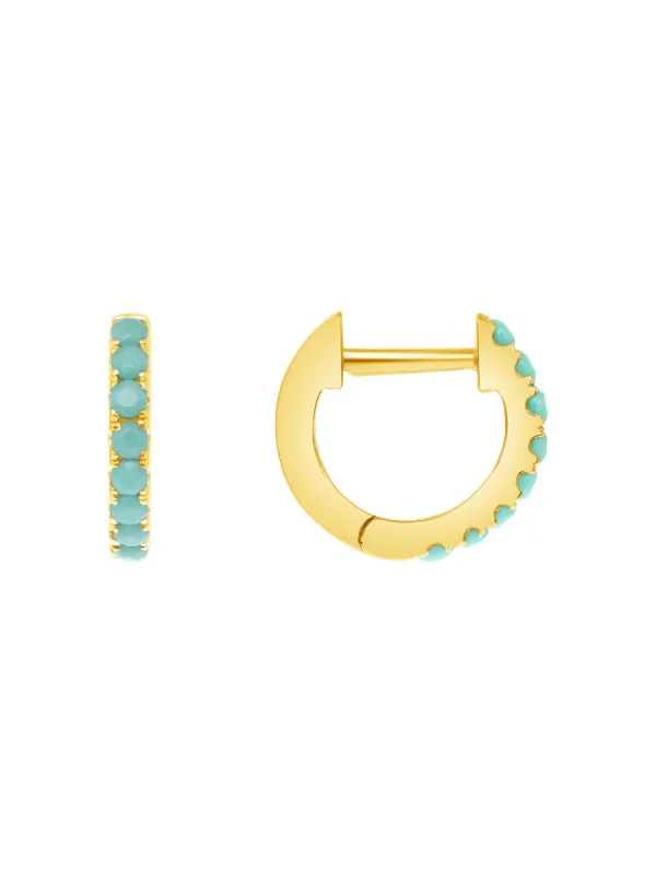 Turquoise Huggie Earring 14K sold by LeMel