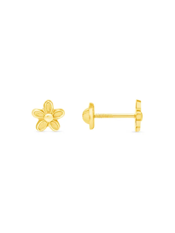 Kid Gold Flower Stud Earrings 14K sold by LeMel