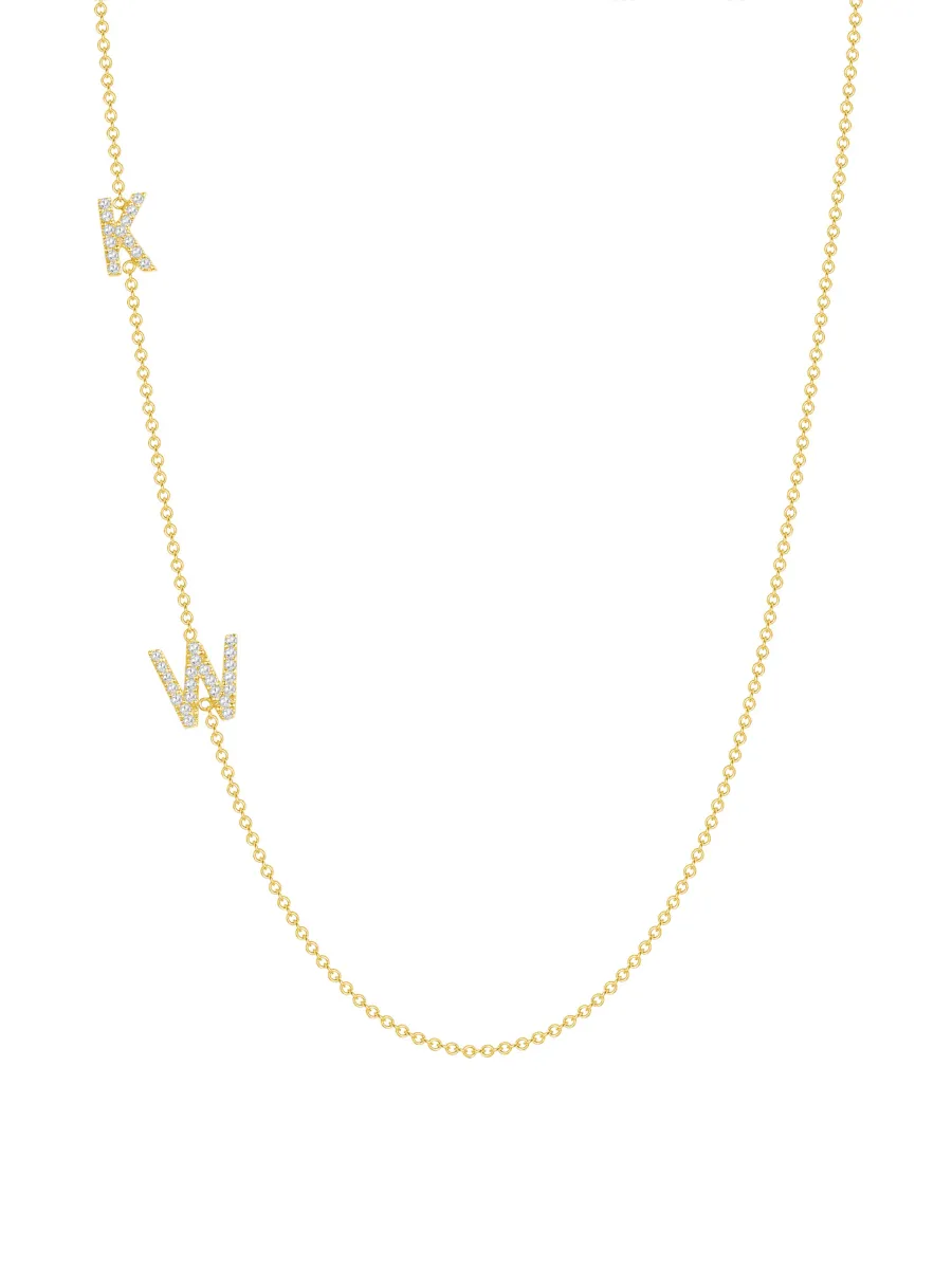 The Diamond Initial Necklace 14K - 2 Letters sold by LeMel