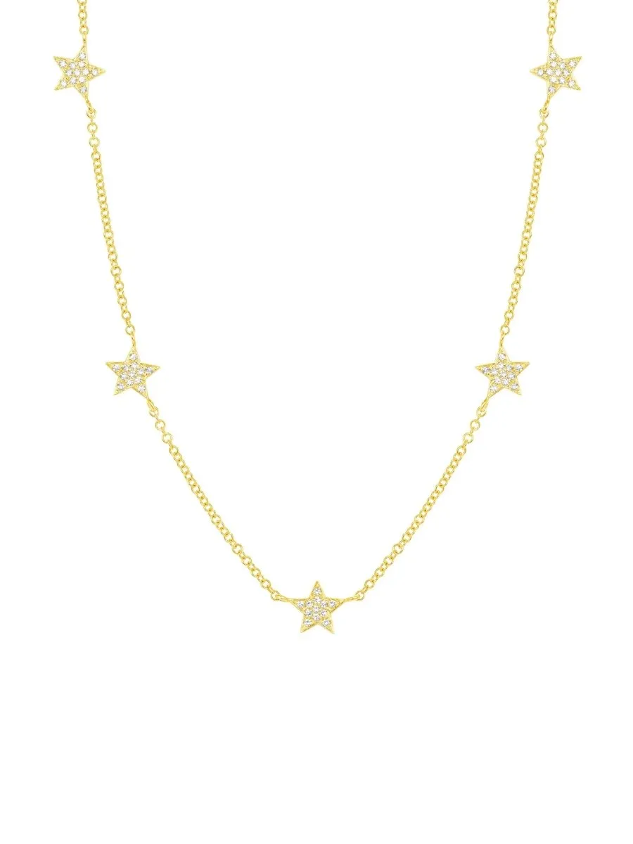 Hallie Diamond Star Necklace 14K sold by LeMel