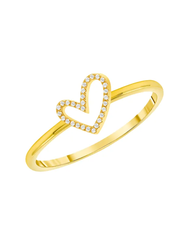 Hailey Heart Diamond Ring 14K sold by LeMel