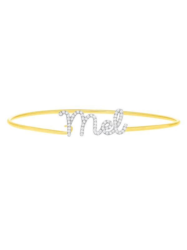 The Diamond Name Bangle 14K sold by LeMel
