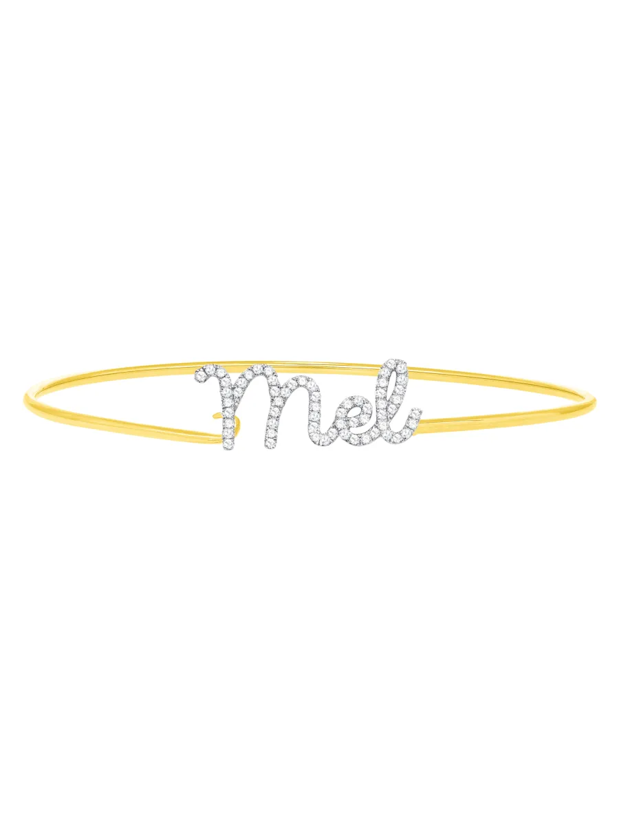 The Diamond Name Bangle 14K sold by LeMel