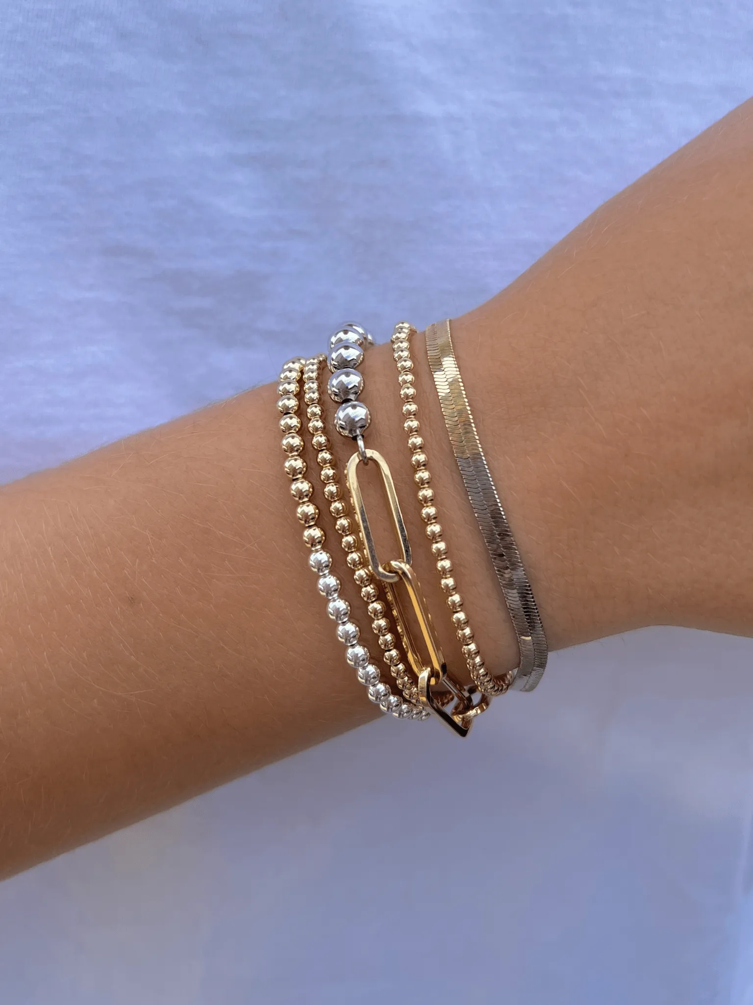 Half + Half Herringbone Snake Bracelet sold by LeMel product image thumbnail 2
