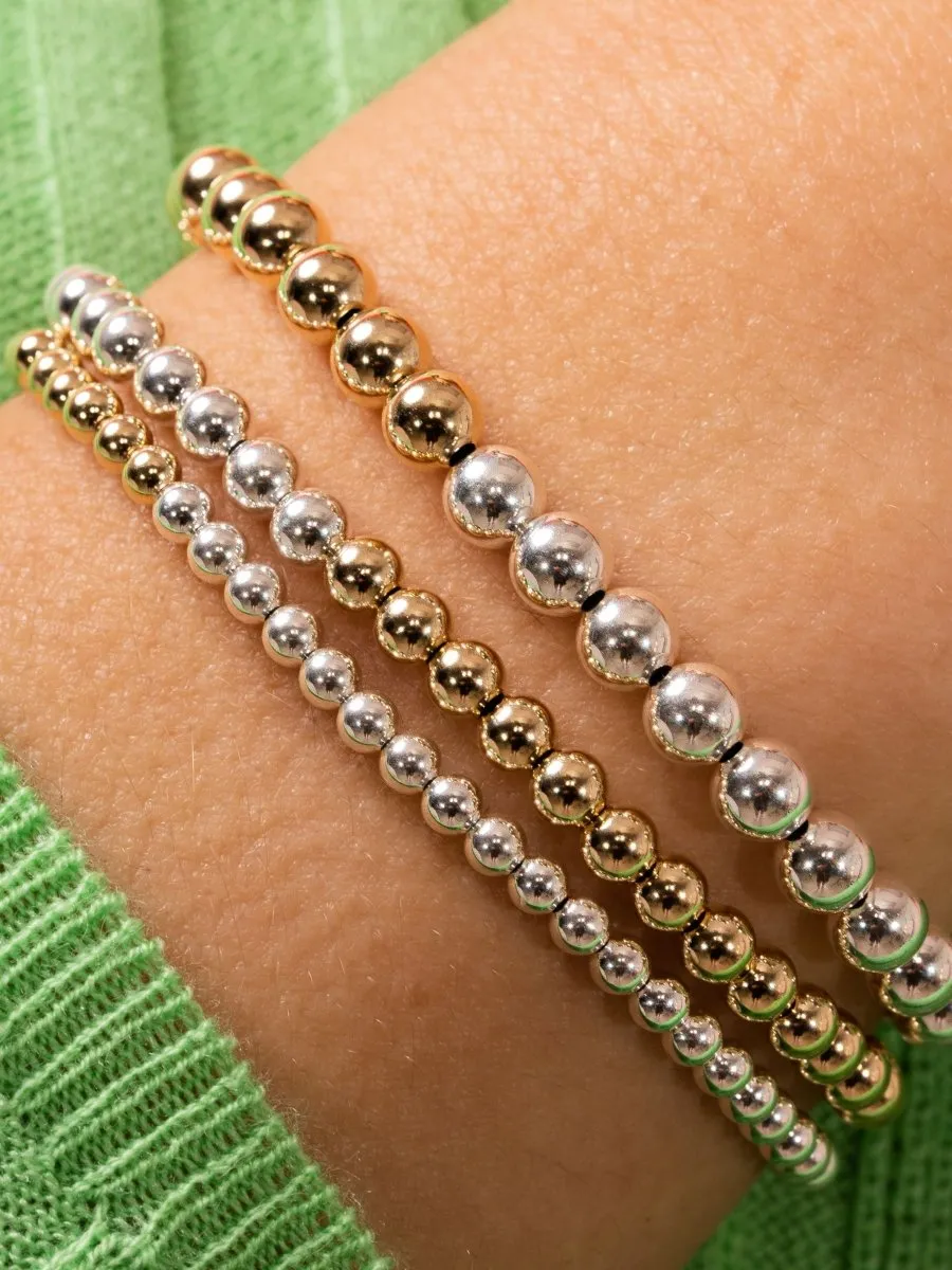 Half + Half Everyday Stretch Bracelet Set - 3mm + 4mm + 5mm sold by LeMel