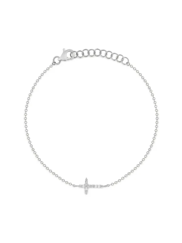 Diamond Cross Bracelet 14K sold by LeMel