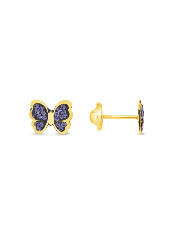Kid Chloe Butterfly Stud Earrings 14K sold by LeMel
