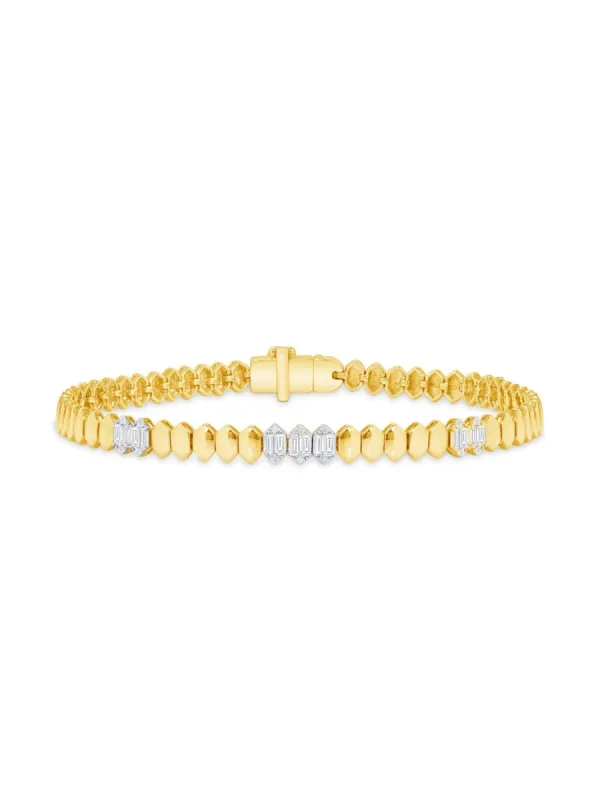 Geometric Diamond Bracelet 14K sold by LeMel