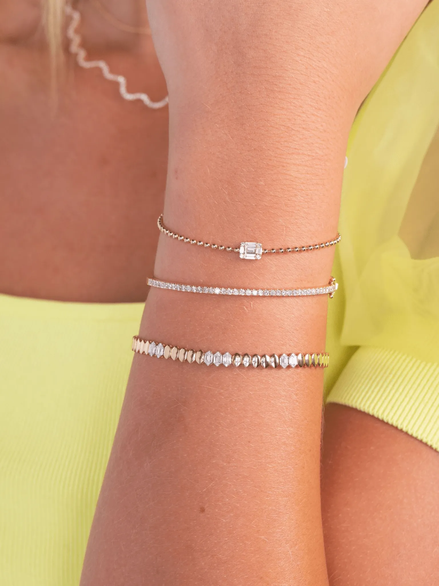 Geometric Diamond Bracelet 14K sold by LeMel product image thumbnail 3