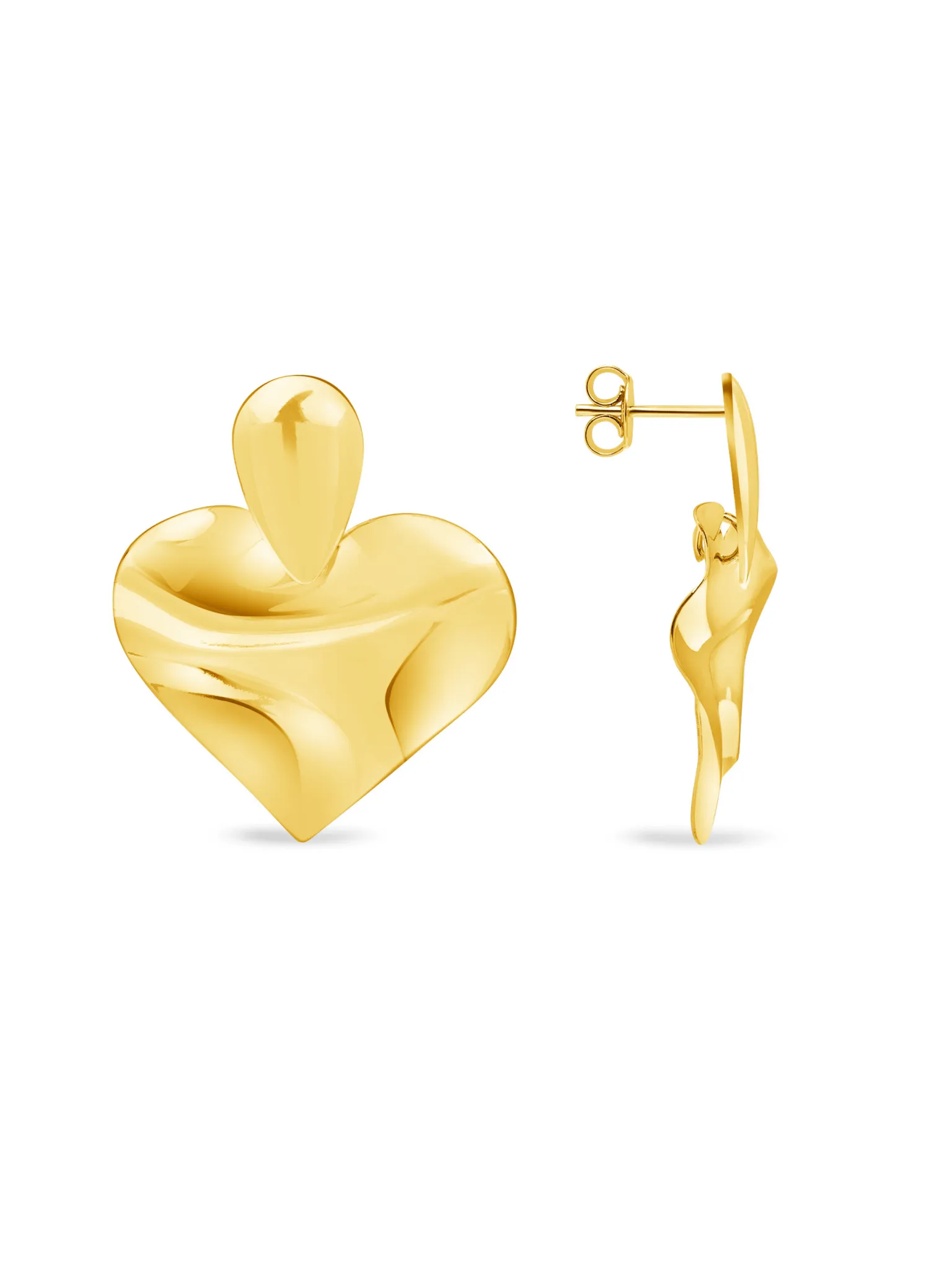 Olivia Heart Stud Earrings sold by LeMel