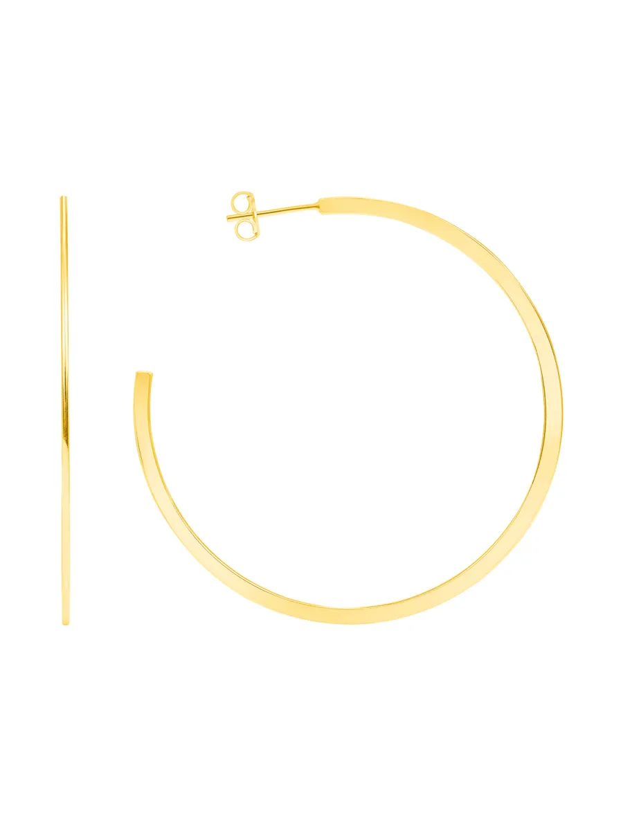 Flat Gold Hoop Earrings sold by LeMel