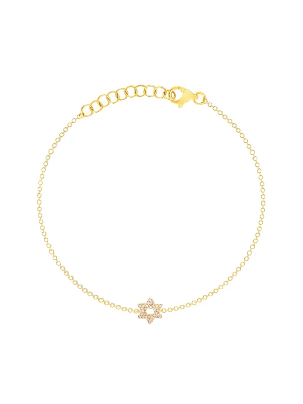 Star of David Diamond Bracelet 14K sold by LeMel