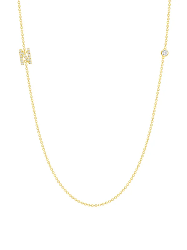 The Diamond Initial Necklace 14K - 1 Letter sold by LeMel
