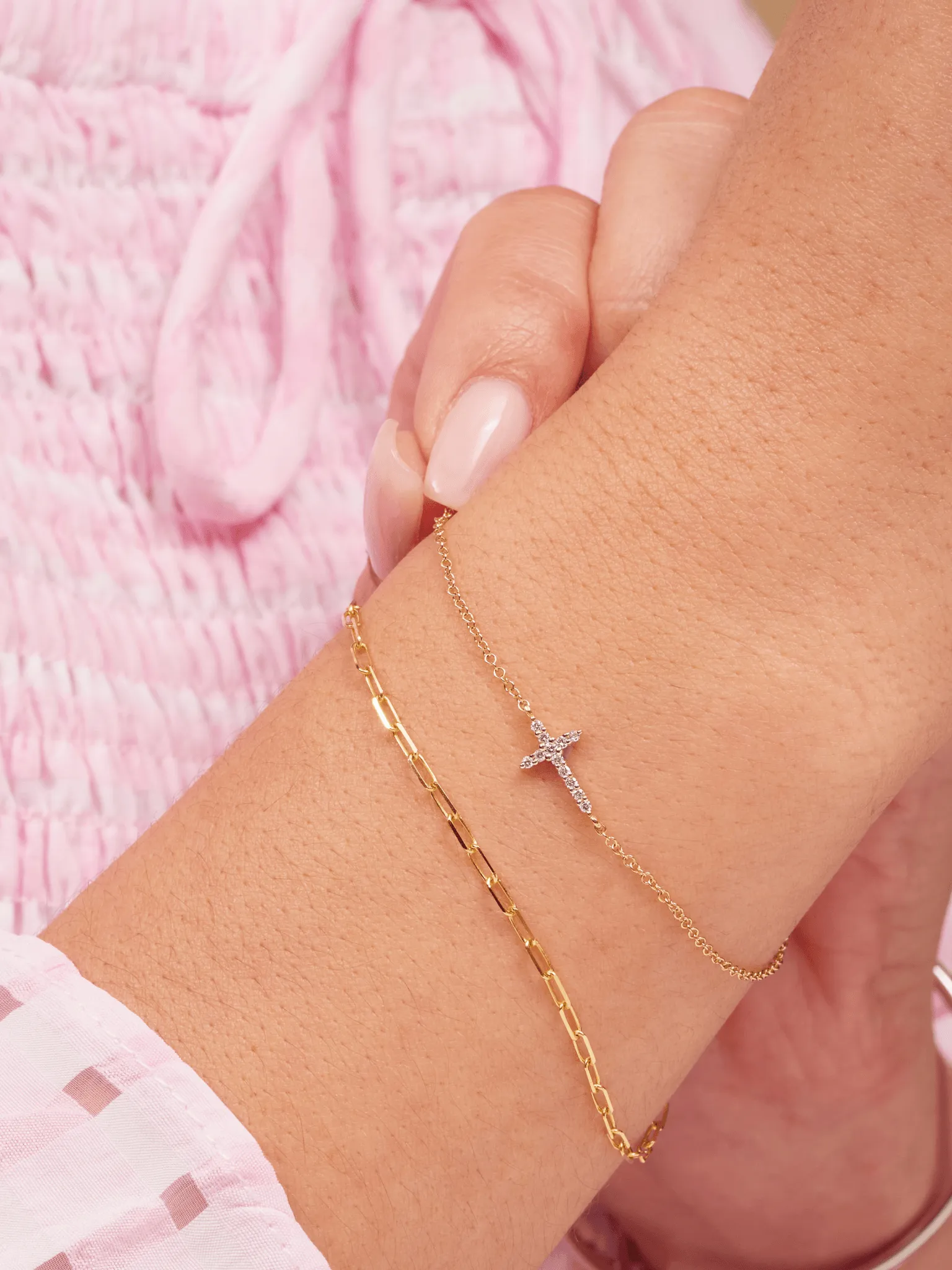 Dainty Gold Chain Bracelet 14K sold by LeMel product image thumbnail 3