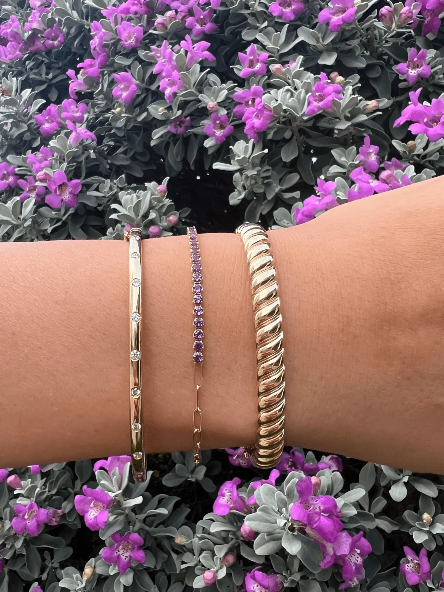 Birthstone Tennis Bracelet - February 14K sold by LeMel product image thumbnail 5