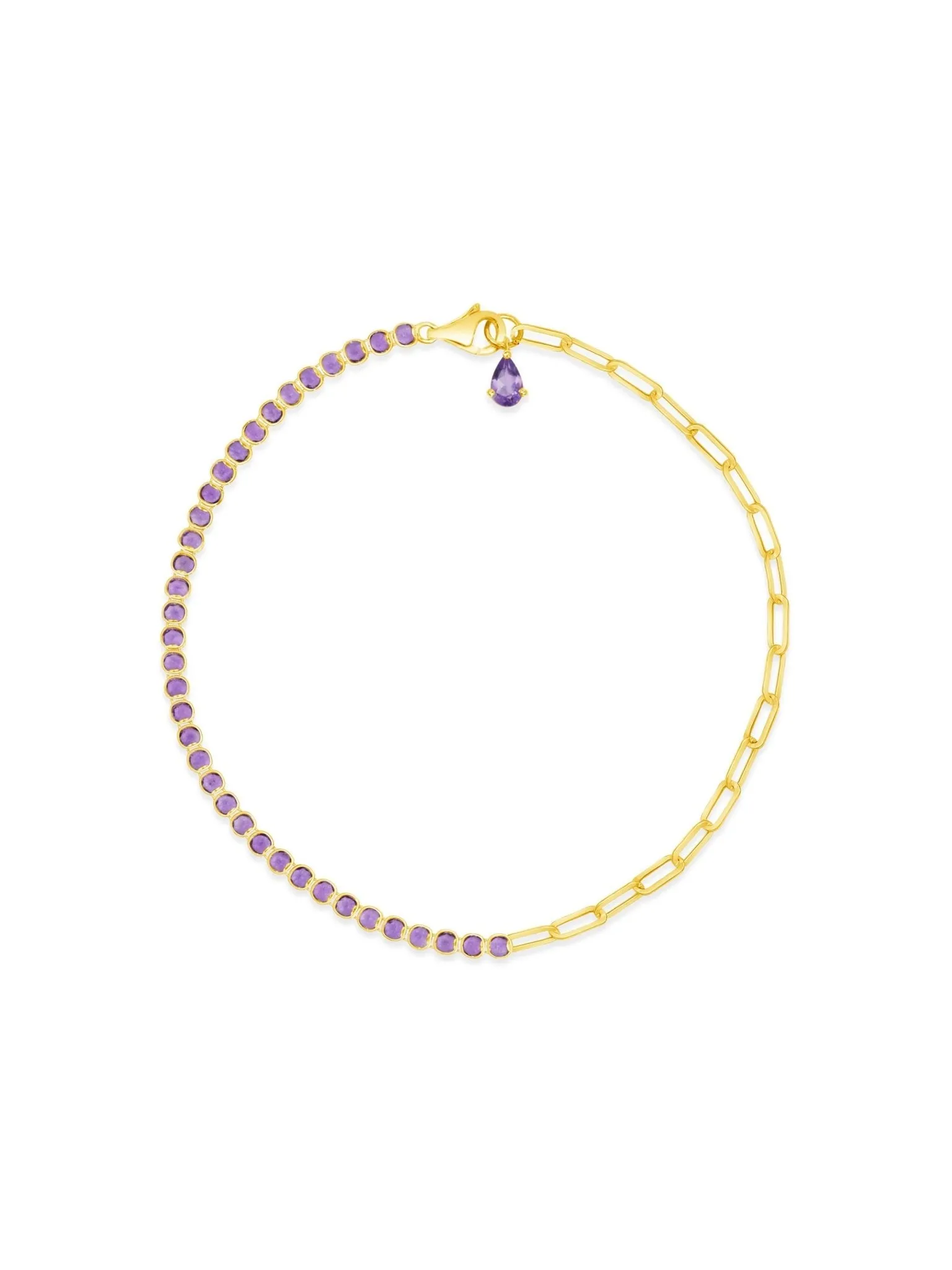 Birthstone Tennis Bracelet - February 14K sold by LeMel