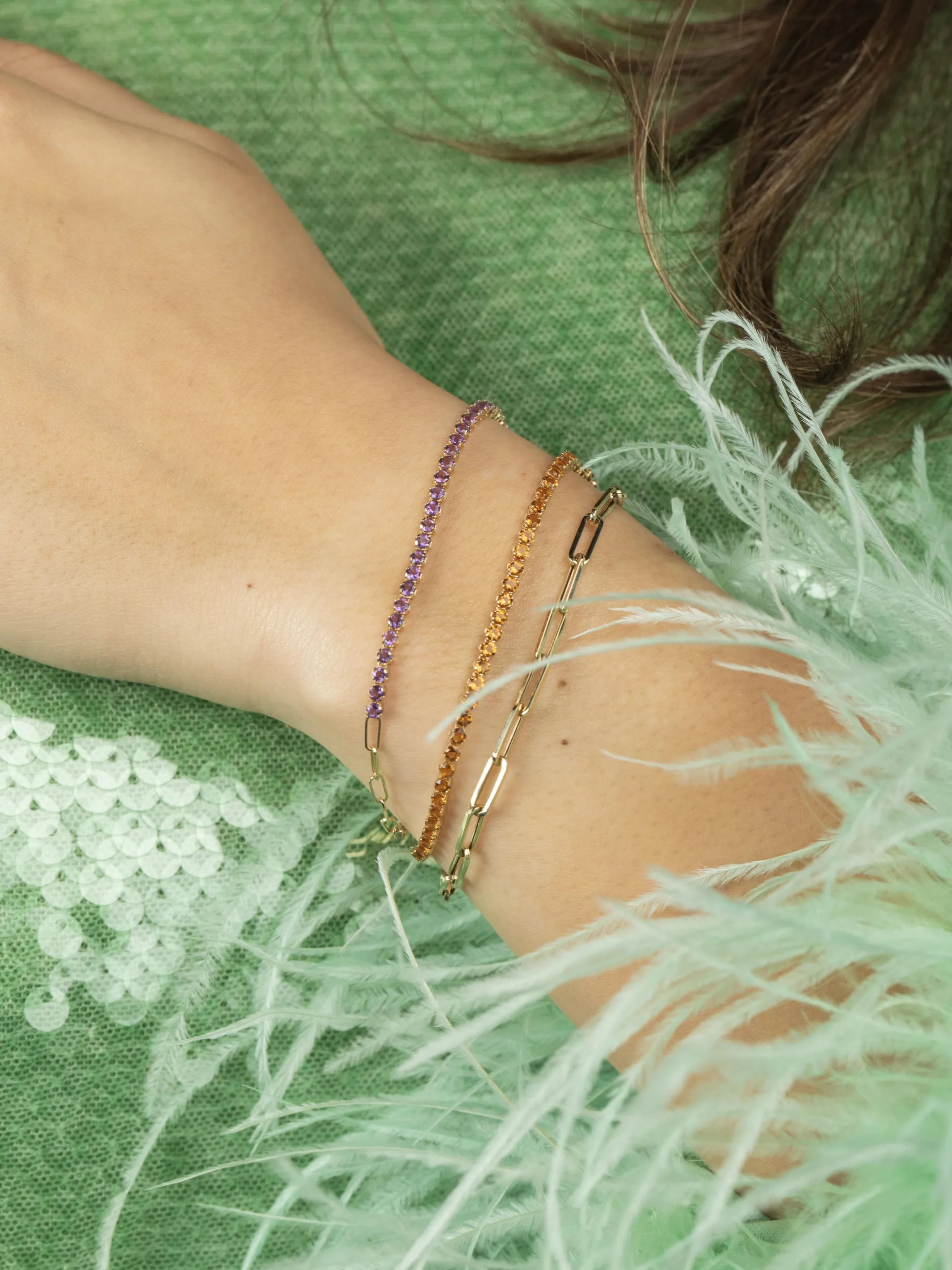 Birthstone Tennis Bracelet - February 14K sold by LeMel product image thumbnail 3