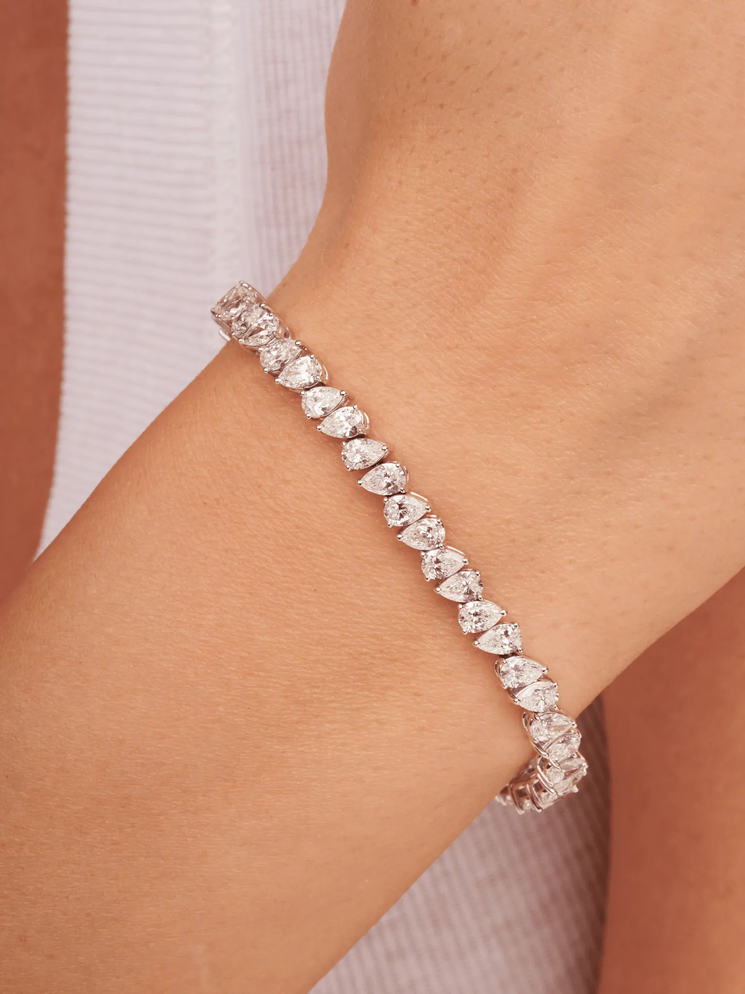 Pear Shape Tennis Bracelet 14K sold by LeMel product image thumbnail 2