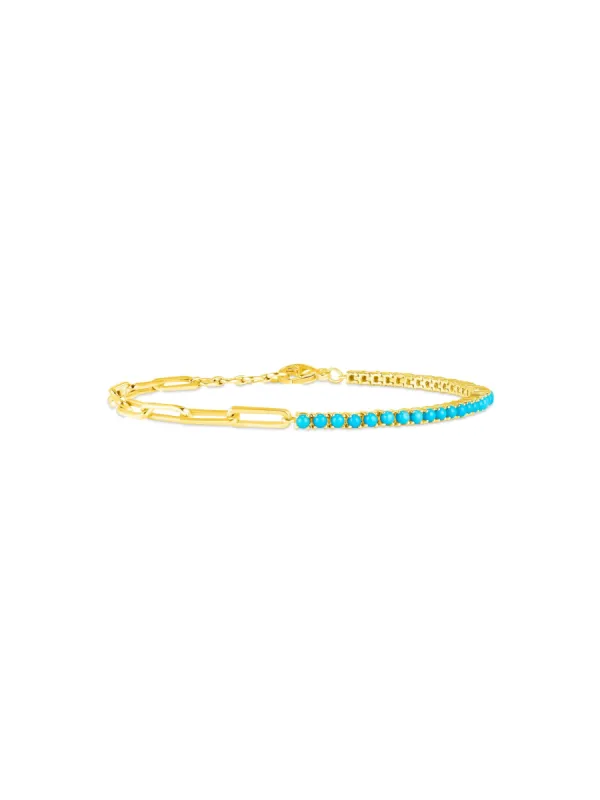 Serena Turquoise Tennis Bracelet 14K sold by LeMel