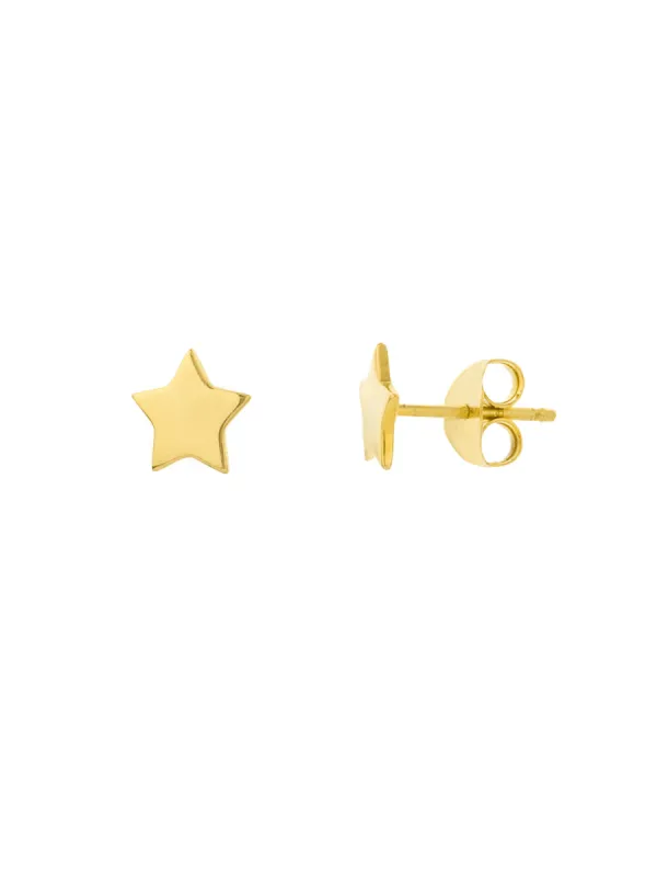Gold Star Stud Earring 14K sold by LeMel