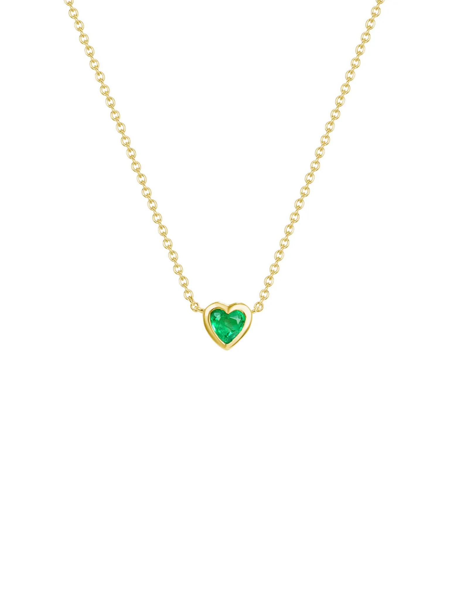 Regan Emerald Heart Necklace 14K sold by LeMel
