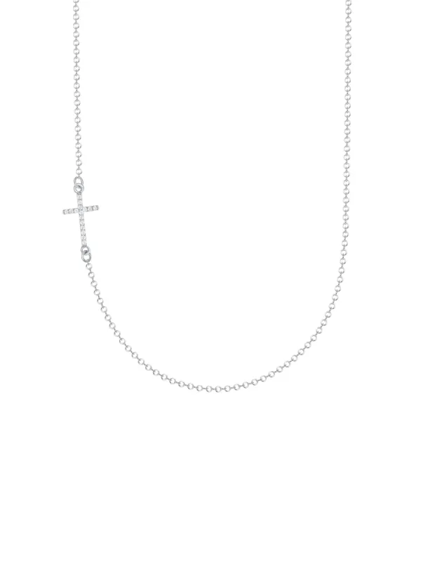 Diamond Sideways Cross Necklace 14K sold by LeMel