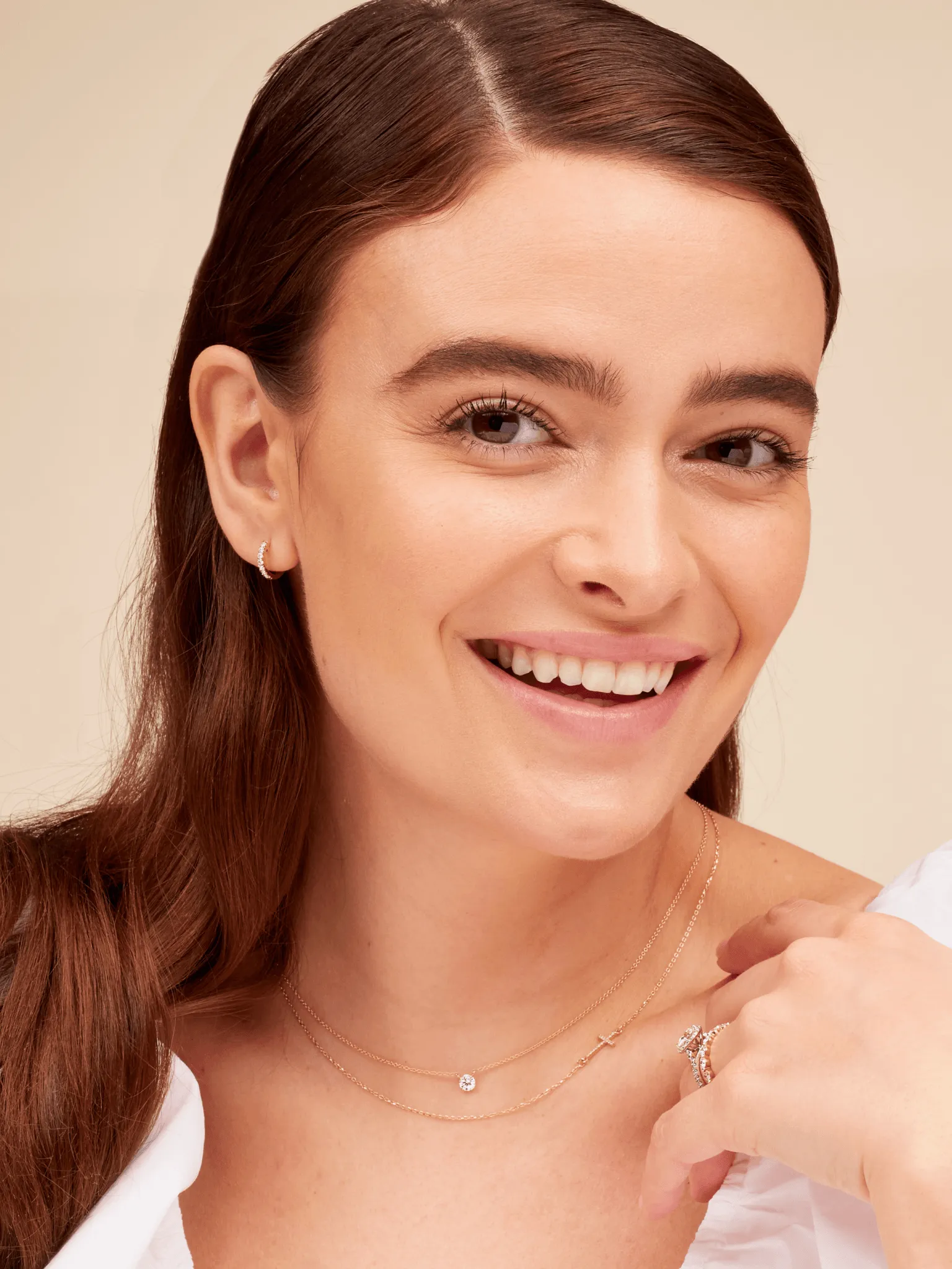 Diamond Sideways Cross Necklace 14K sold by LeMel product image thumbnail 4