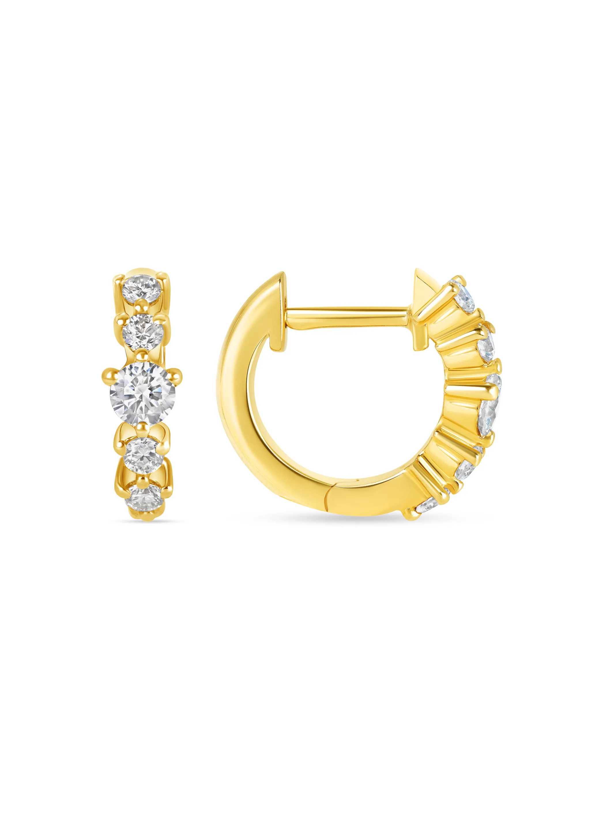 Cailyn Diamond Huggie Earrings 14K sold by LeMel