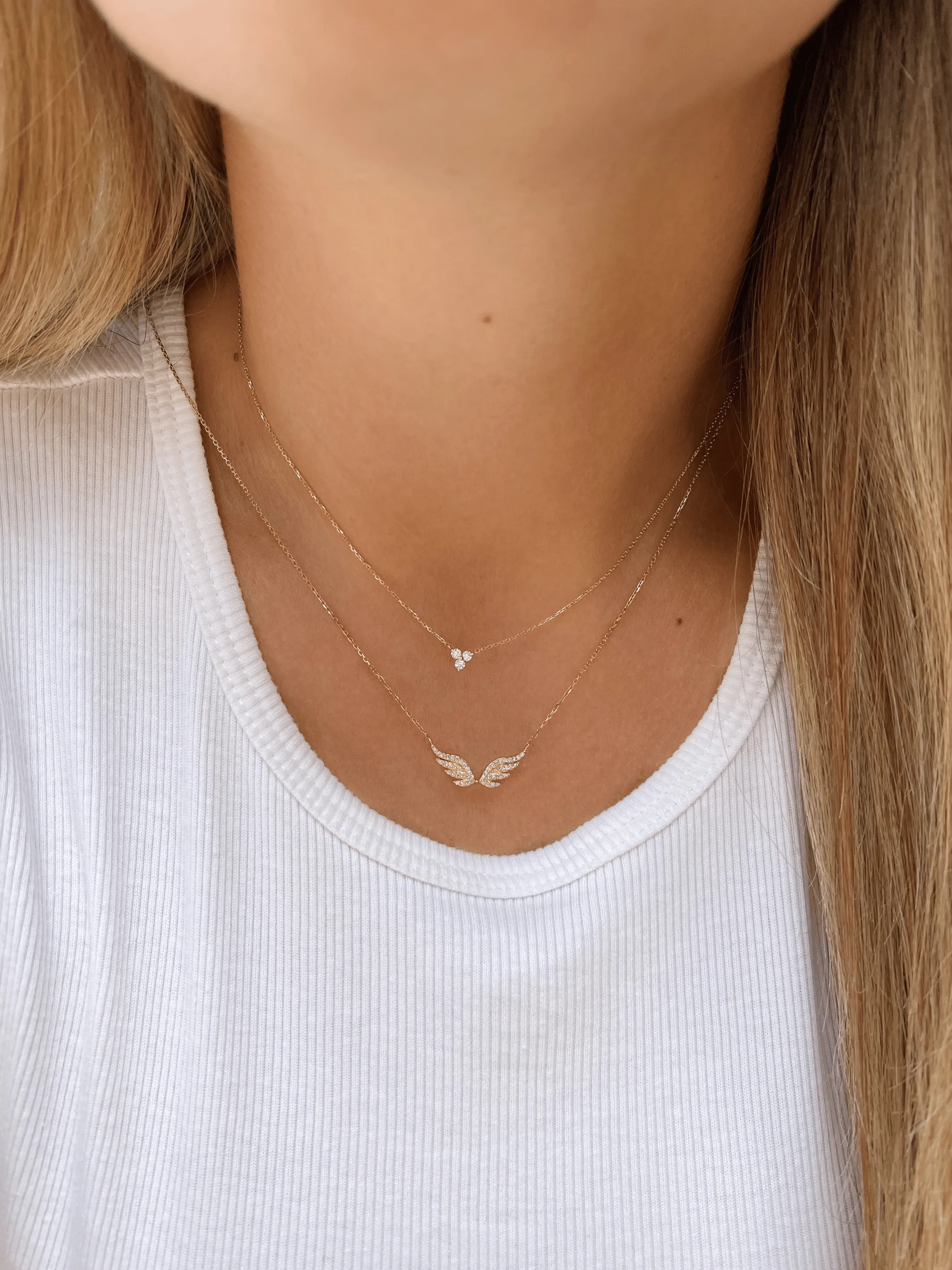 Angel Wing Diamond Necklace 14K sold by LeMel product image thumbnail 2