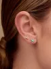 Turquoise Diamond Flower Stud Earrings 14K sold by LeMel