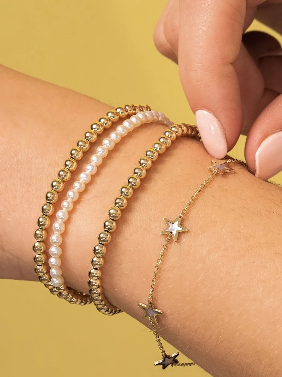 Endless Star Pearl Bracelet 14K sold by LeMel product image thumbnail 2