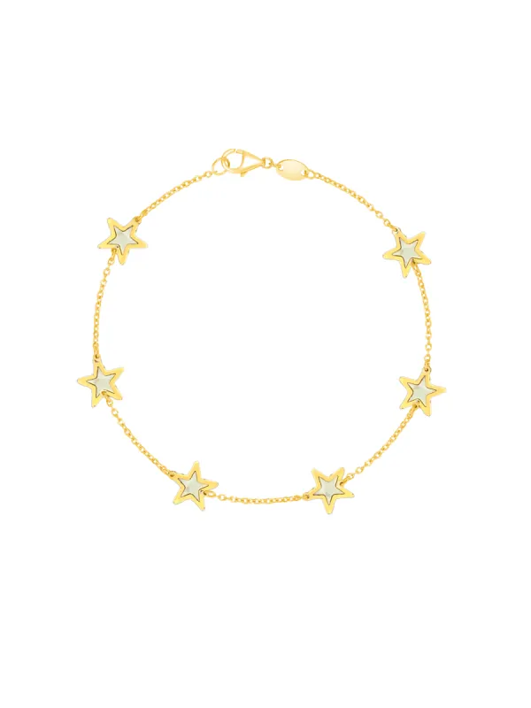 Endless Star Pearl Bracelet 14K sold by LeMel