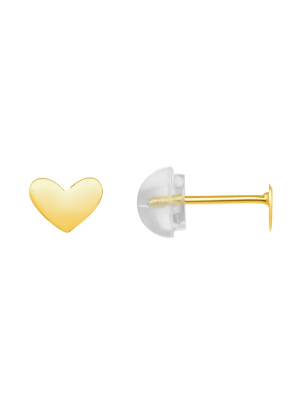 Kid Gold Heart Stud Earrings 14K sold by LeMel