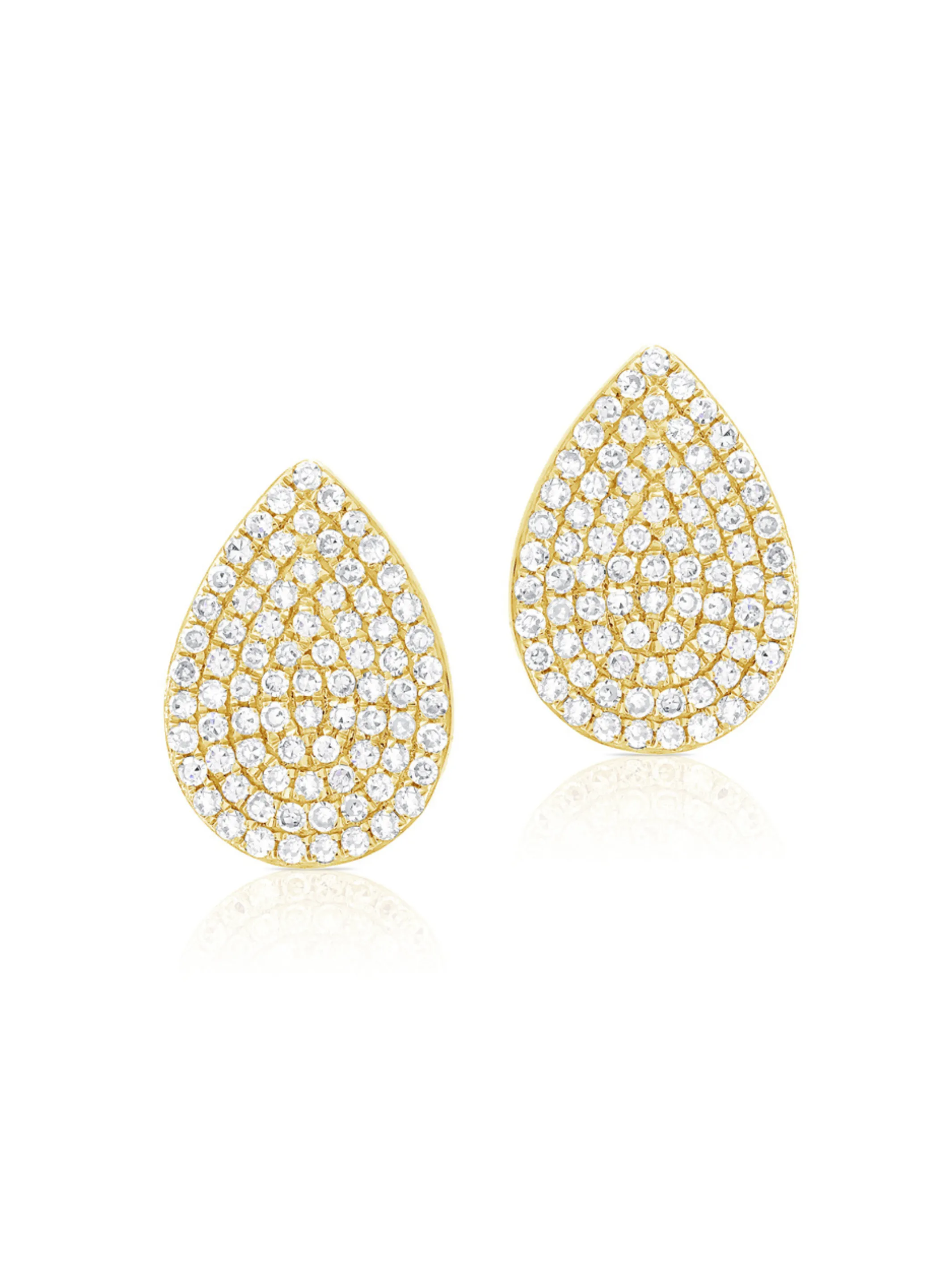 Mick Pave Diamond Pear Stud Earrings 14K sold by LeMel