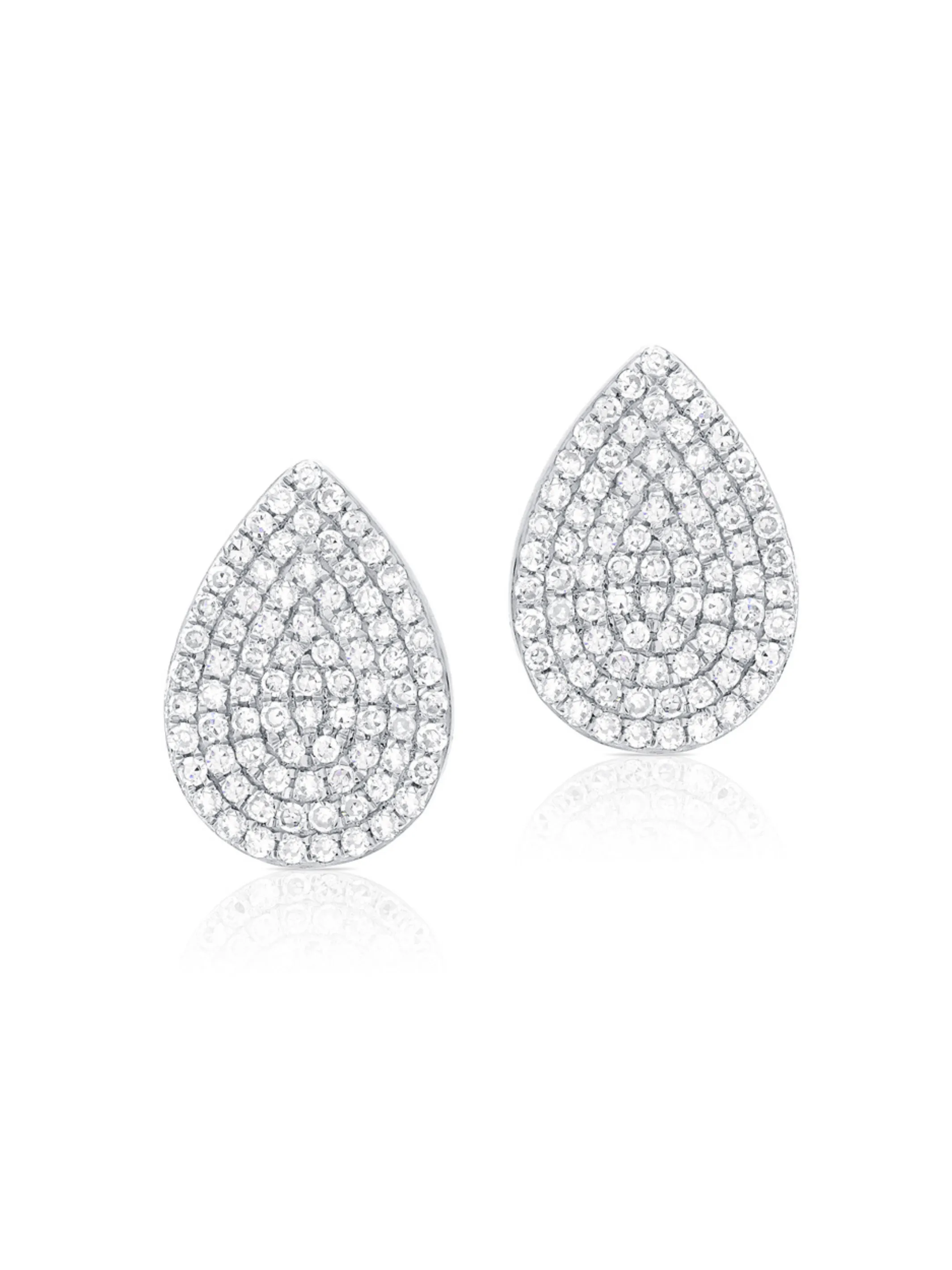 Mick Pave Diamond Pear Stud Earrings 14K sold by LeMel product image thumbnail 4