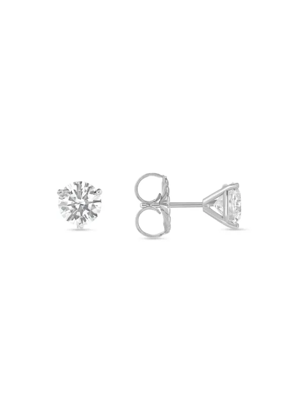 Round Diamond Stud Earrings - Small 14K sold by LeMel