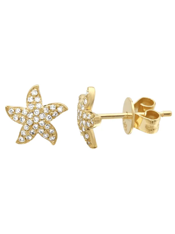 Starfish Stud Earrings 14K sold by LeMel