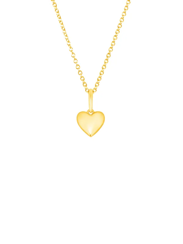 Mini Puffy Heart Charm Necklace 14K sold by LeMel