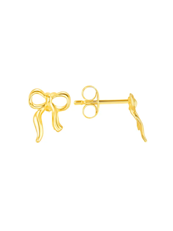 Bow Stud Earrings 14K sold by LeMel